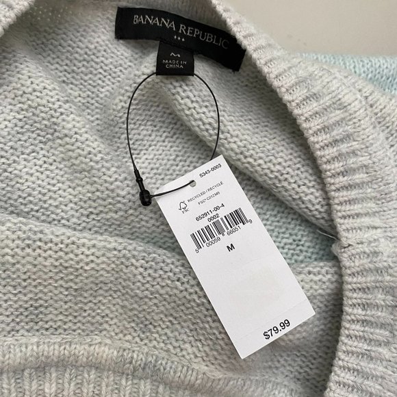 Banana Republic Sky Blue Ombre Knit Long sleeve Top Large - Picture 2 of 3